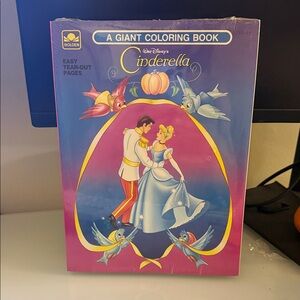 Vintage Disney Golden Books Giant Coloring Books Lot Cinderella Snow White  new